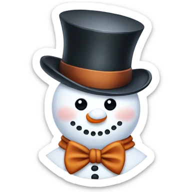 Snowman with top hat sticker