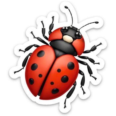 ladybug but the black dots are black hearts sticker