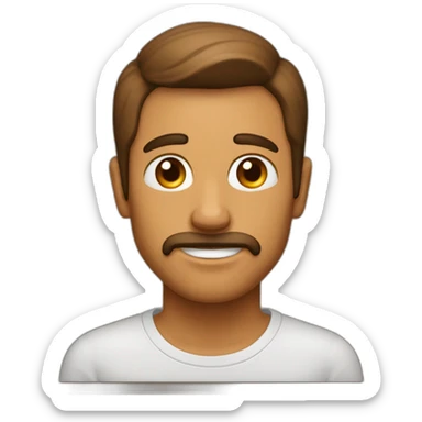 Hombre color canela con lunar entre nariz y labio sticker