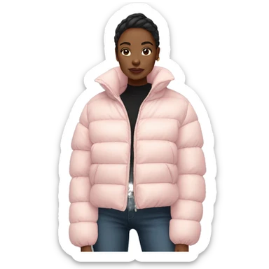 Light pink cropped puffer coat  sticker