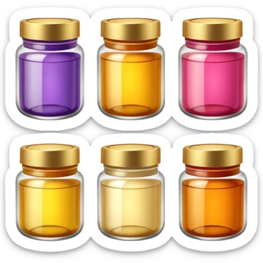 Varios produtos de beleza com tampa dos potes dourados e fundo transparente pra usar como figurinha sticker