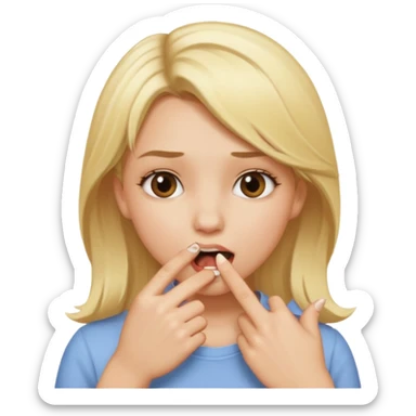 Una chica mordiéndose el dedo sticker