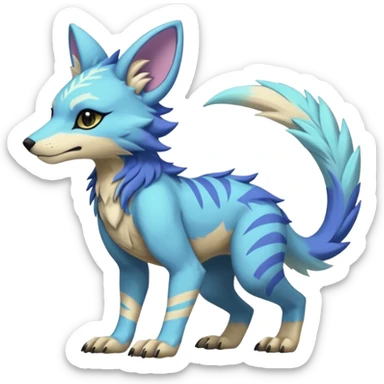 Edgy shiny exotic colorful smooth soft pastel modern anthro furry vernid-trico-Protogen-Primagen-WereGarurumon-hybrid by Falvie, LiLaiRa, AngieWolf sticker