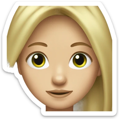 Dark blonde Long hair girl green eyes sticker