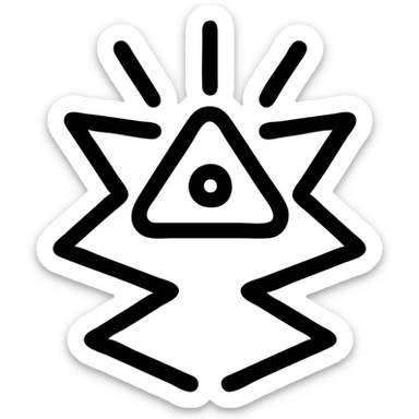 geometric icon of 'Tralalelo tralala', bold lines, abstract representation, energetic feel sticker