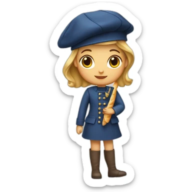 french-girl-with-baguette-and-beret sticker