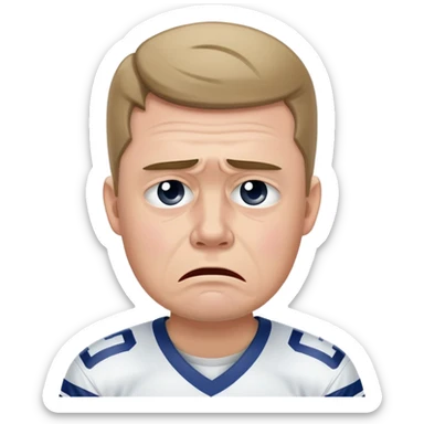 Crying Dallas cowboys fan (white male) sticker