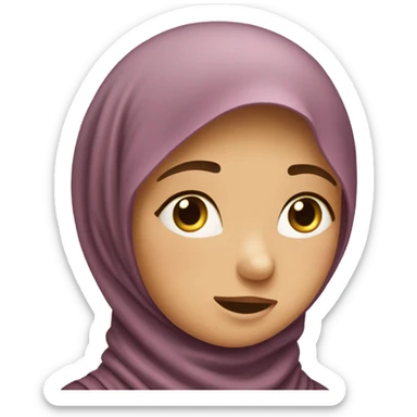 The girl is facepalming, expressing frustration, embarrassment, or disbelief. With hijab. sticker