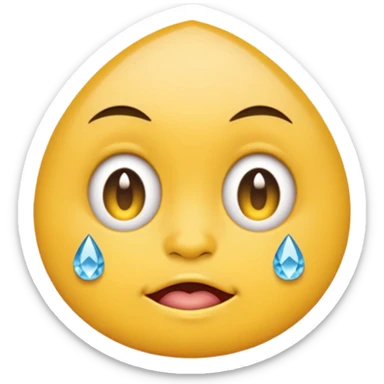 circular yellow emoji, grimacing, diamond grill, teardrop tattoo under right eye sticker