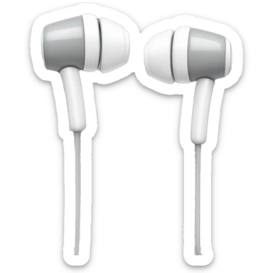 grey and white earbuds sticker