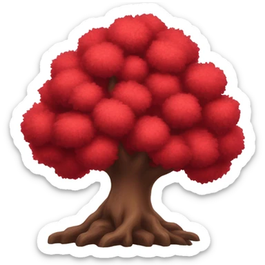 red wonderful tree  sticker