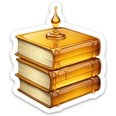 Stack of books made out of honey  sticker
