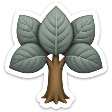 emoji de un trébol gris de 4 hojas sticker