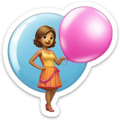 chica cubana enamorada sosteniendo un globo  sticker