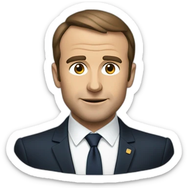 Macron tend un bras devant sa tête sticker