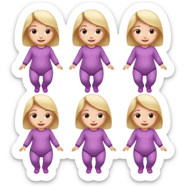Baby Girl, Different Poses, different outfit, single Baby Girl only. sticker