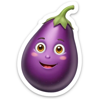 Eggplant eating an eggplant sticker