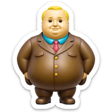 Cinematic Realistic Botero Sculpture Emoji, depicted as an exaggerated voluminous sculpture in the signature style of Fernando Botero, rendered with rich textures and vibrant artistic lighting that captures its playful grandeur. sticker