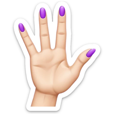 A single human hand in 3D emoji style, colored entirely in vibrant purple. The hand makes the ‘index finger pointing upward’ gesture: only the index finger is raised, all other fingers are folded. Smooth glossy texture, simple shading, no background. sticker