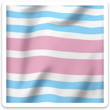 transgender pride flag with five horizontal stripes: light blue, pink, white, pink, and light blue sticker