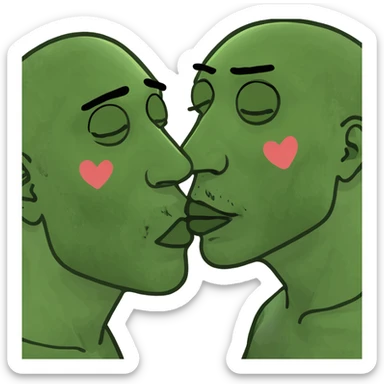 man kissing  sticker