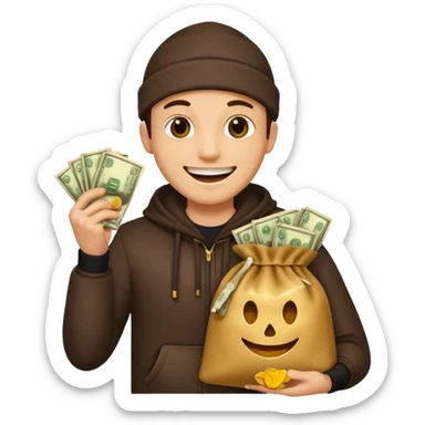 Ladrão com saco de dinheiro sticker