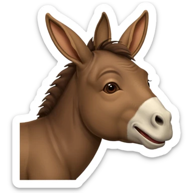 un âne vu de dos avec la tête tourner vers la croupe, qui doit être visible et rigolant de façon a donné l'impression qu'il se moque. En gros ça serait traduire parle à mon cul sticker