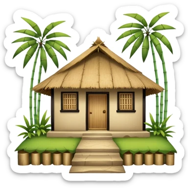 vietnamese village hut sticker