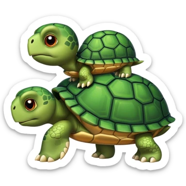 turtle working  sticker