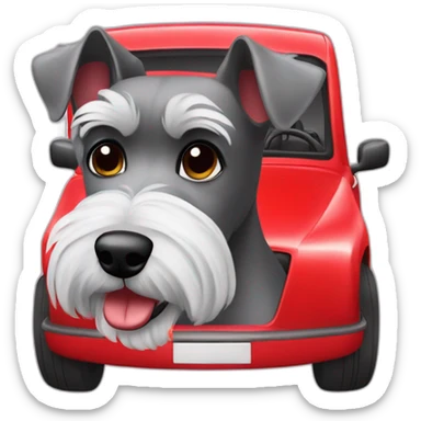 Zwergschnauzer in red car sticker