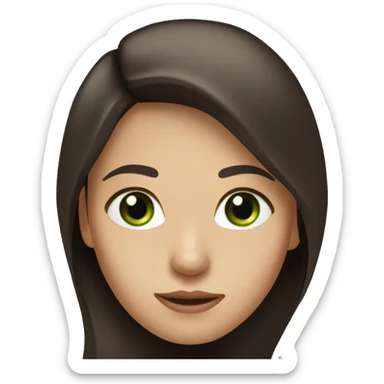 A Woman with dark Brown, shoulder Long Hair und Green eyes sticker