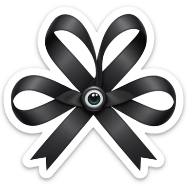 Ruban noir croisé sticker