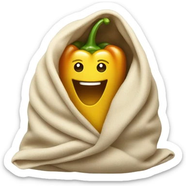 happy pepper in blanket sticker