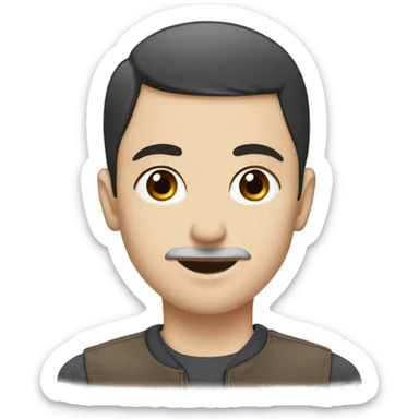 White girl dark hair kissing mixed bald man sticker