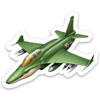 Un cocodrilo en avión de combate sticker