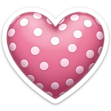 brown pink polka dots heart sticker