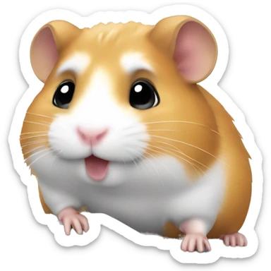 Hamster focused using calculator sticker