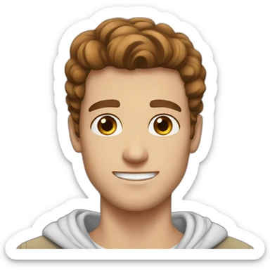 White Guy Blue Eyes Brown Hair Freckles sticker