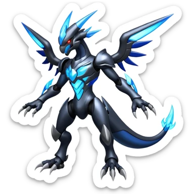 Shiny Aural Darkrai-Zekrom-Genesect-Fakémon-fusion (full body) sticker