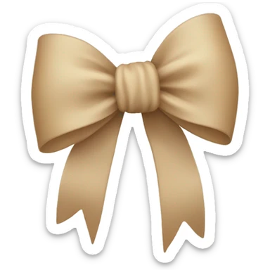 Beige bow sticker
