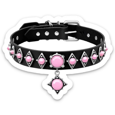 BLACKPINK-inspired gothic choker , no hearts, black and pink, cute, remove background sticker