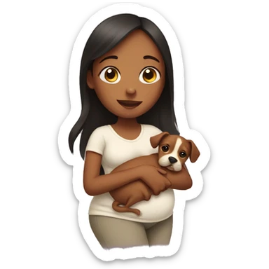 Pregnant Girl with dog sticker
