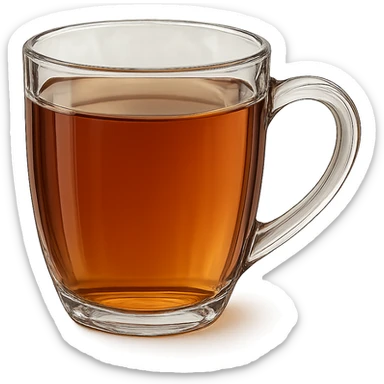 aesthetic glass mug with tea sticker