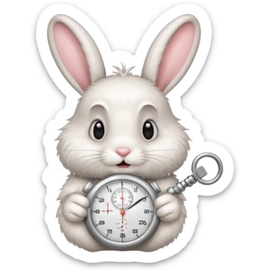 Eager bunny with timer sticker