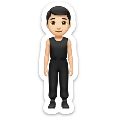 create an emoji, sleeveless fitted black jumpsuit sticker