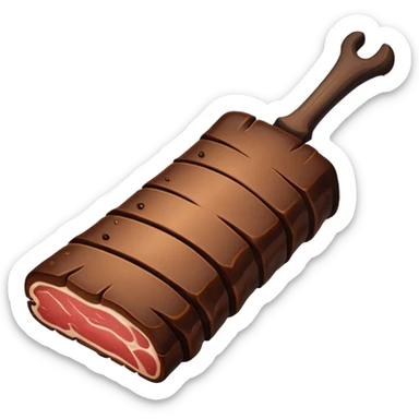 a single smoked beef rib thinner with the bone sticker