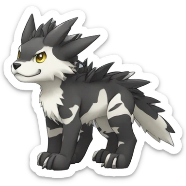 cute cool edgy Digimon-Fakemon-animal with cool markings full body sticker
