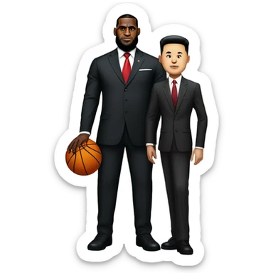 LeBron James and Kim Jung Jun sticker