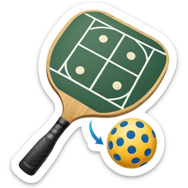 A switch server icon for pickleball, it should have the switch icon of two arrows pointing opposite ways and a pickleball paddle over it. ios icon style. sticker