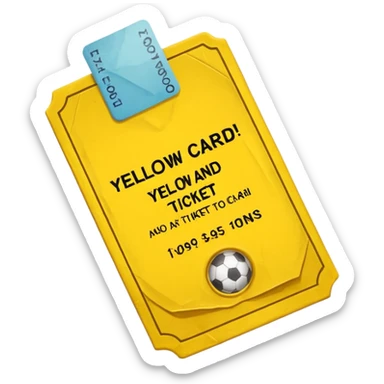 yellow card ticket iPhone style sticker